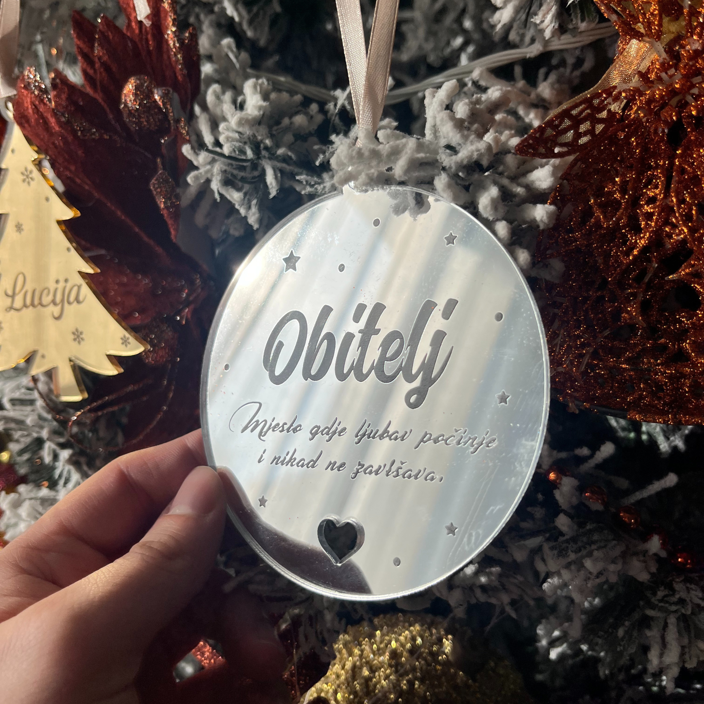 Božićni ukras od pleksiglasa – Krug ✨