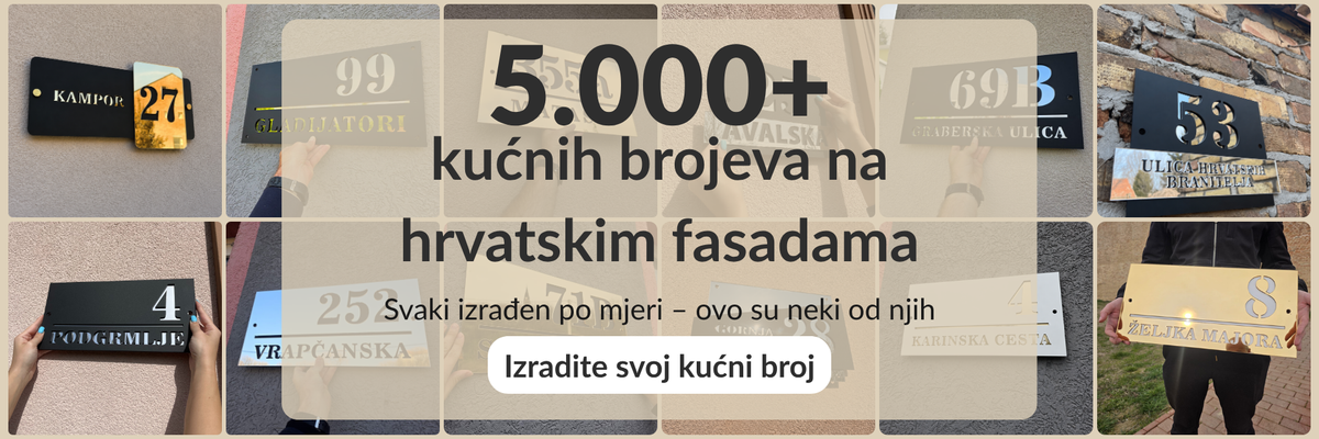 5.000+ kućnih brojeva na hrvatskim fasadama – izradite svoj kućni broj
