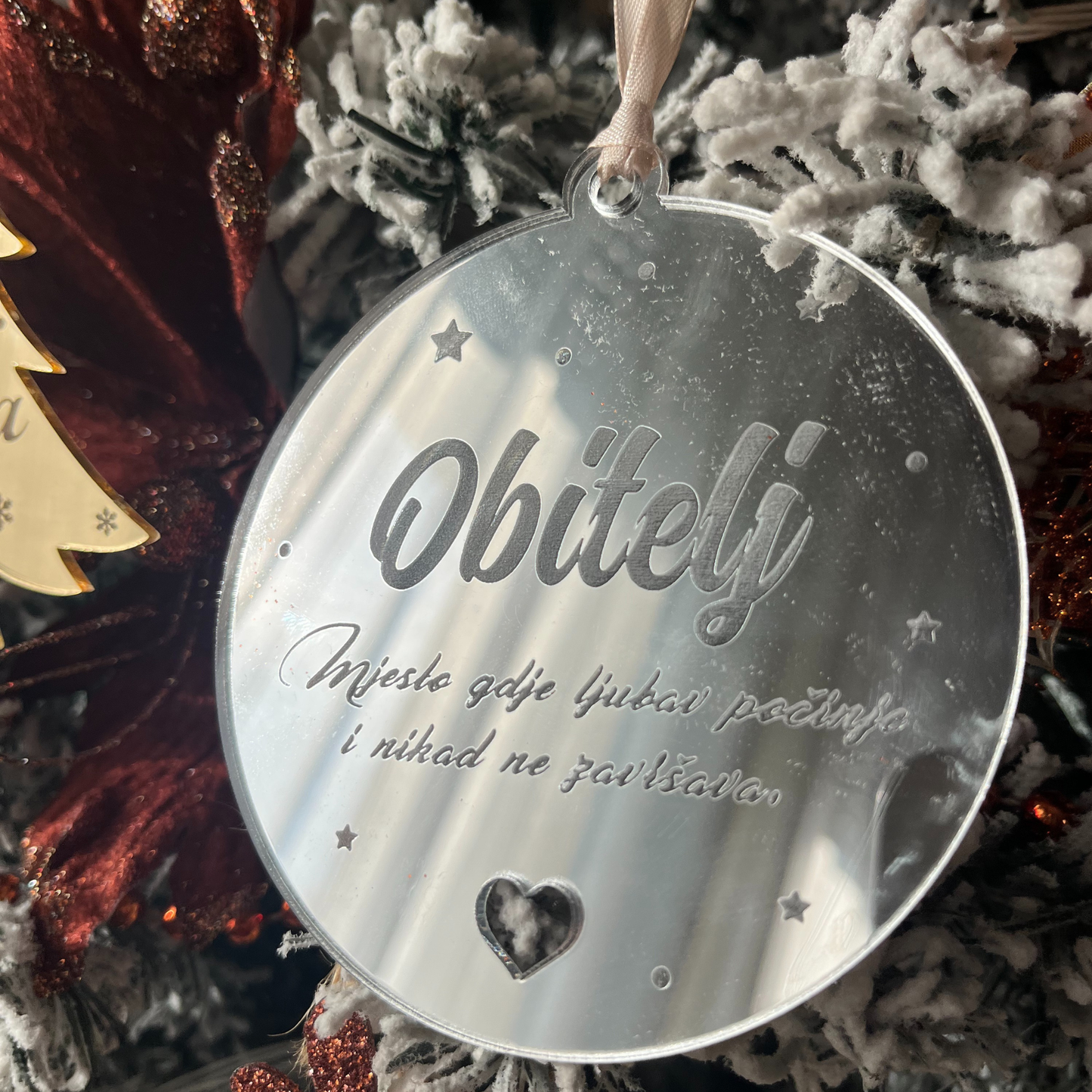 Božićni ukras od pleksiglasa – Krug ✨