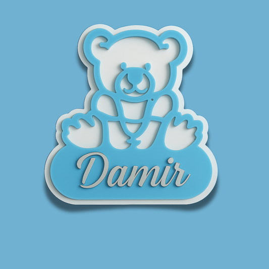 🧸 Personalizirana ploča Medvjedić – ime po želji