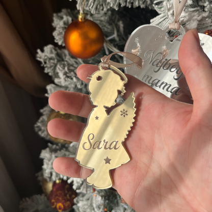 👼 Božićni ukras od pleksiglasa – Anđeo (Ženski)