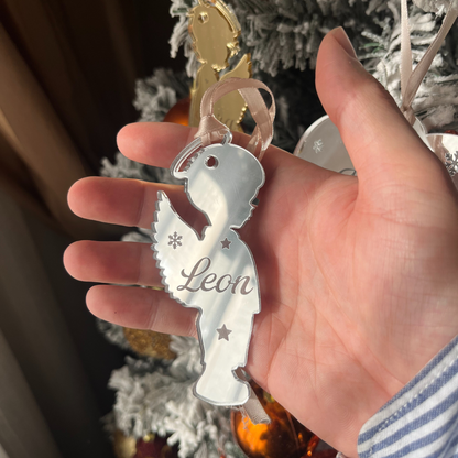 👼 Božićni ukras od pleksiglasa – Anđeo (Muški)