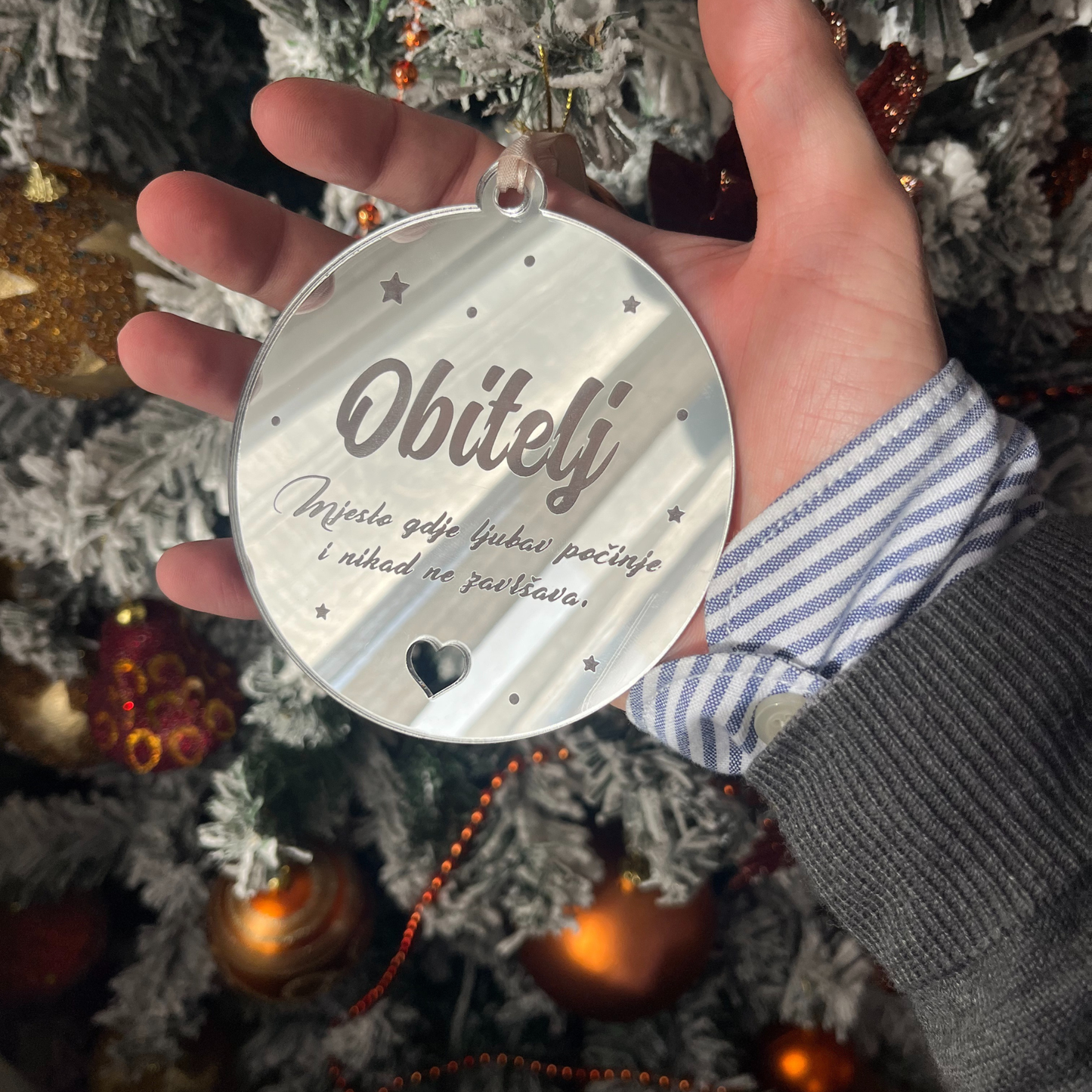 Božićni ukras od pleksiglasa – Krug ✨