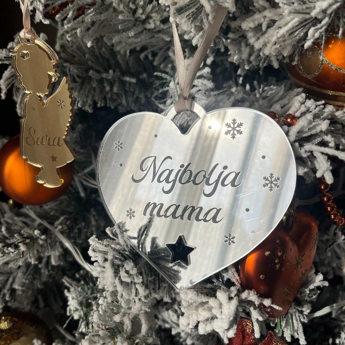 Božićni ukras od pleksiglasa – Srce ❤️