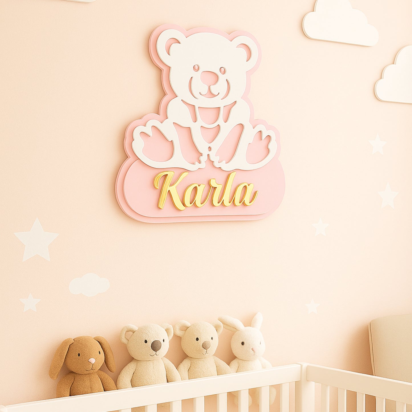 🧸 Personalizirana ploča Medvjedić – ime po želji