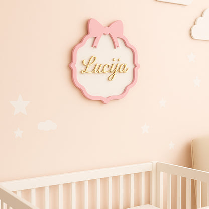 🎀 Personalizirana ploča s mašnicom – ime po želji