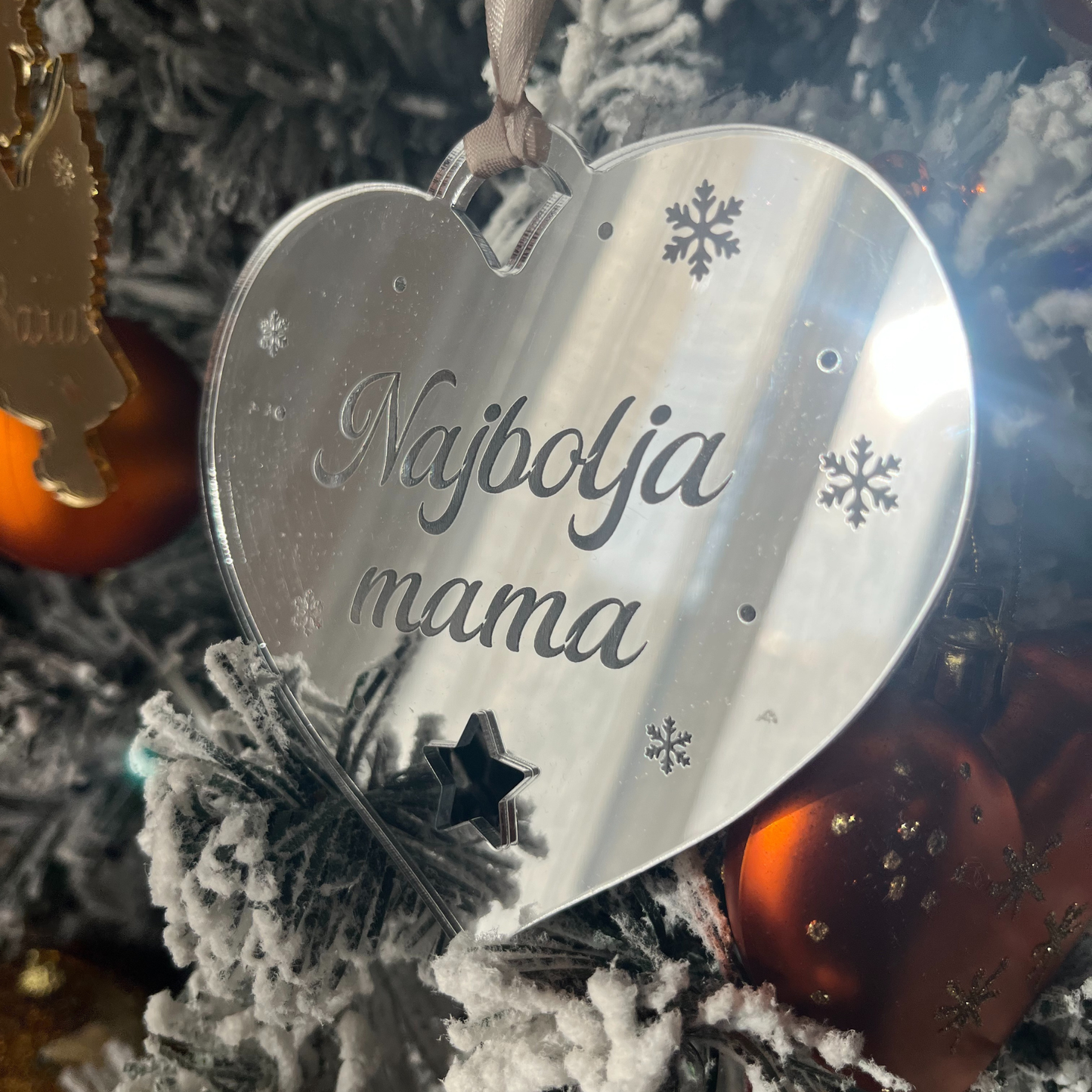 Božićni ukras od pleksiglasa – Srce ❤️