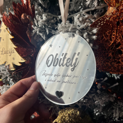 Božićni ukras od pleksiglasa – Krug ✨