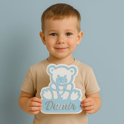 🧸 Personalizirana ploča Medvjedić – ime po želji