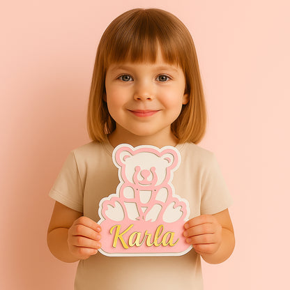 🧸 Personalizirana ploča Medvjedić – ime po želji