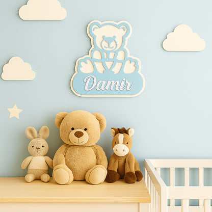 🧸 Personalizirana ploča Medvjedić – ime po želji