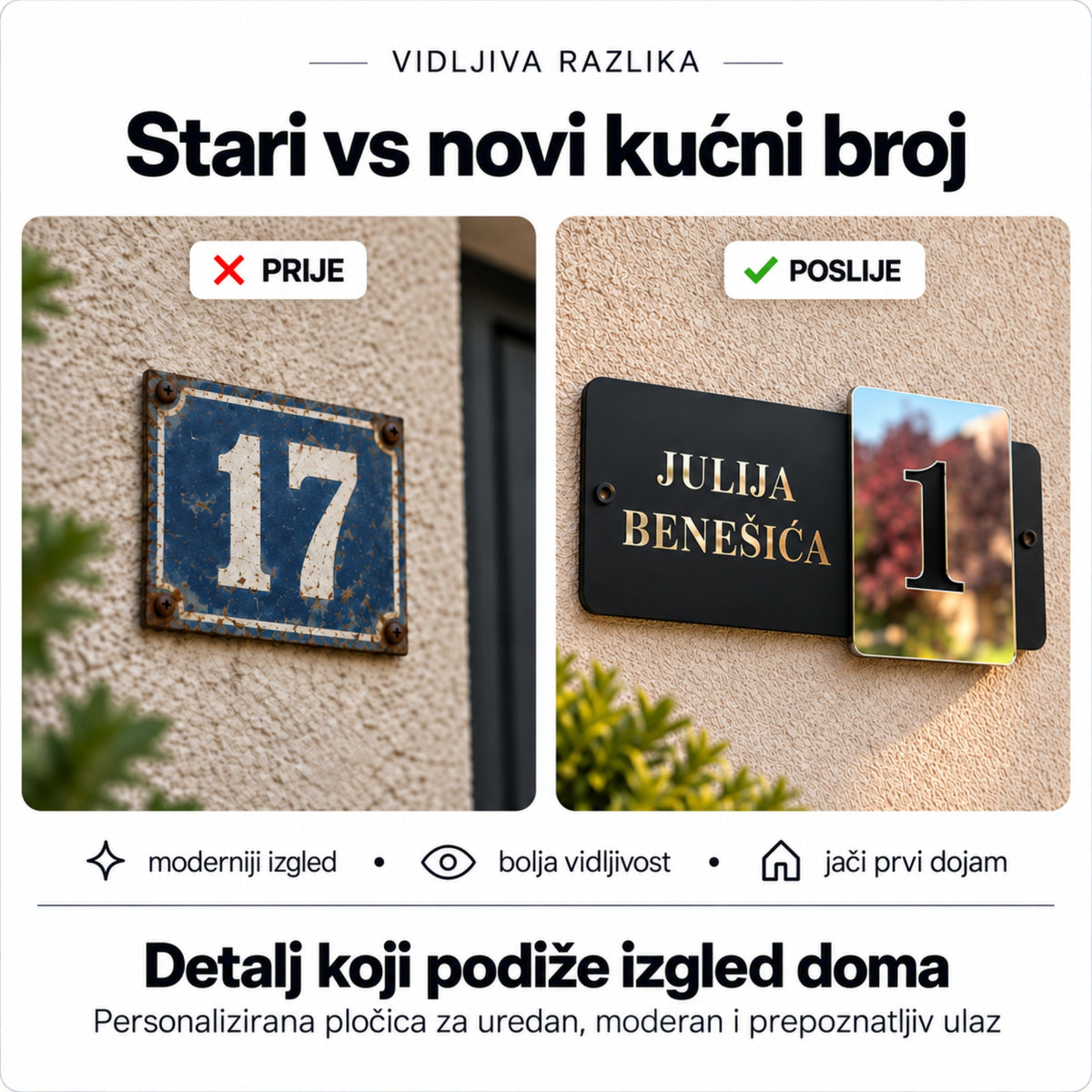 CLS Design 1 – Prestige 1 – kućni broj od pleksiglasa po mjeri