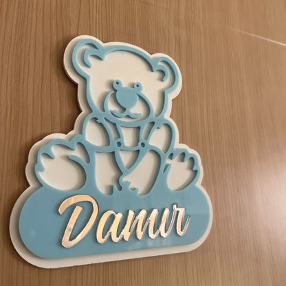 🧸 Personalizirana ploča Medvjedić – ime po želji