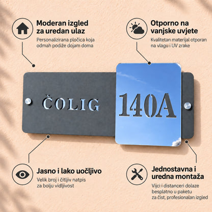 CLS Design 1 – Prestige 1 – kućni broj od pleksiglasa po mjeri