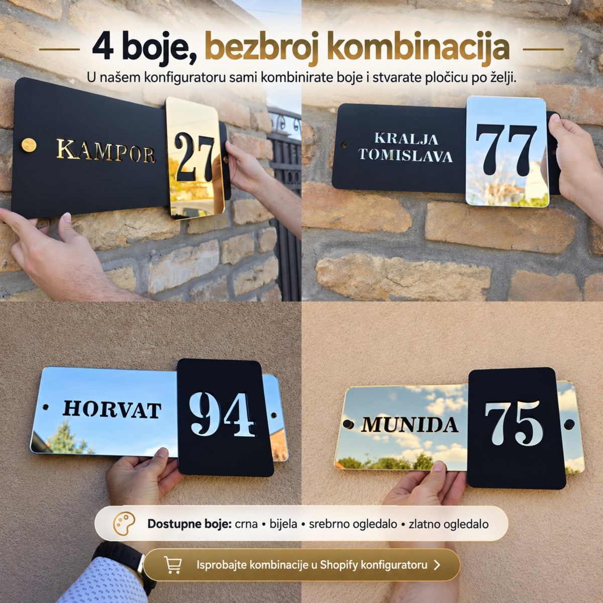 CLS Design 1 – Prestige 1 – kućni broj od pleksiglasa po mjeri