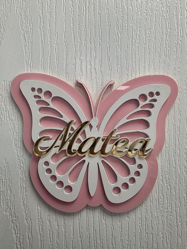 🦋 Personalizirana ploča Leptir – ime po želji