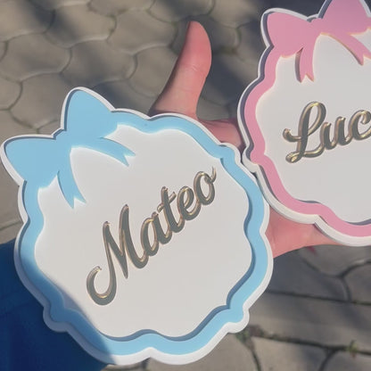 🎀 Personalizirana ploča s mašnicom – ime po želji