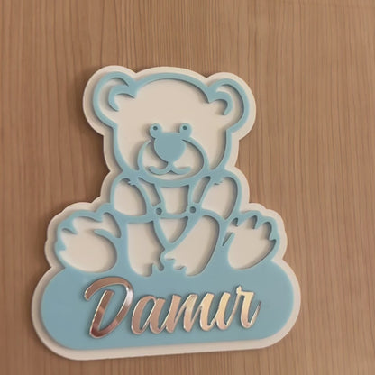 🧸 Personalizirana ploča Medvjedić – ime po želji